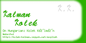 kalman kolek business card